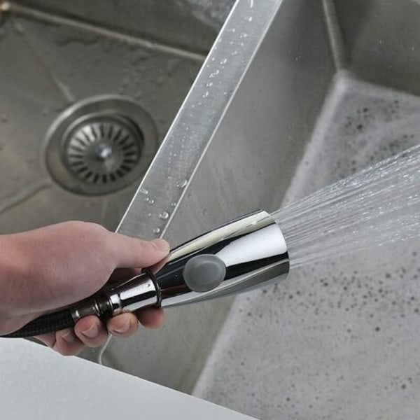 Tvåfunktionsbyte för köksblandare för att byta ut för diskbänken Sprayhuvud Krom 1/2" gränssnitt - Silver