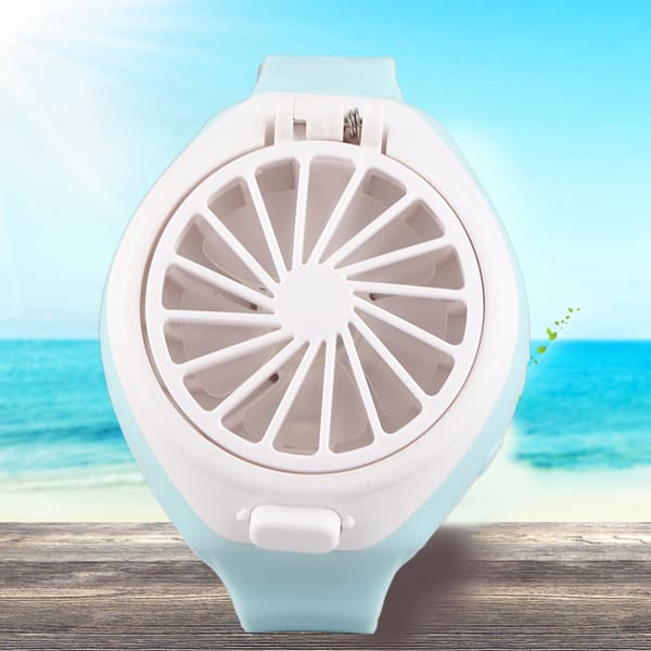 Bærbar Mini Urformet Ventilator Børn USB Genopladelig Ventilator med 3 Vindniveauer til Udendørs (Blå)