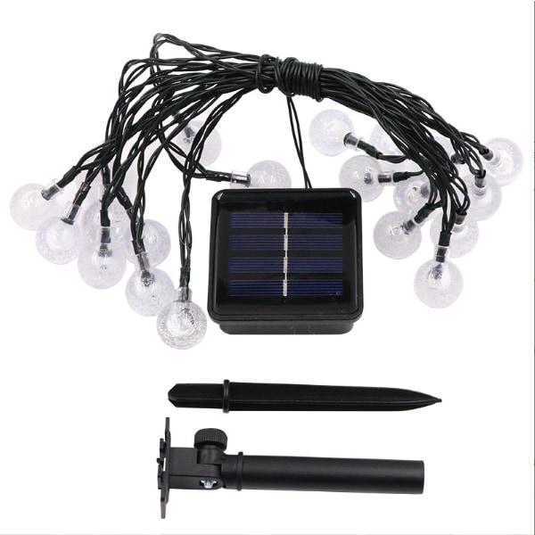 Outdoor Solar String Lights 30kpl LED Crystal Ball String Lights, Valokuviot, Joulu, Puut, Puutarha, Patio, Parveke, Lämmin valkoinen Koriste L