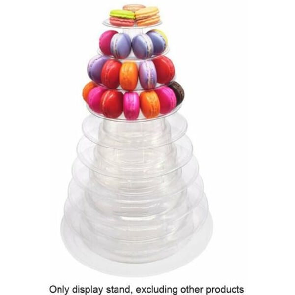 Macaron-kakkuteline 6-kerroksinen muovinen pyöreä kakkuteline