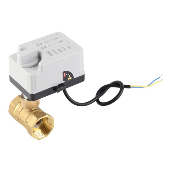 Motoriseret kuglehane 2 ledninger 2 vejs normalt lukket DN25 messing ABS DC 12V 24V tilbehør