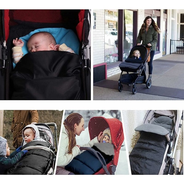 Fotpåsar för barnvagnar, Halkfri fotpåse baby i mjuk thermal Deluxe fleece,Varm Tjock Buntings Vattentät Bla