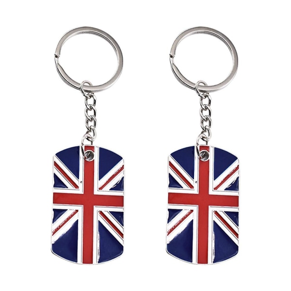 2 stk Nøglering Kreativ Attraktiv Det Forenede Kongerige Flag Mode Hængende Ornament Nøglering Tilbehør Til Venner Familie