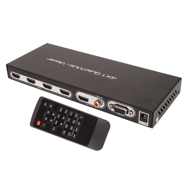 HDMI 4x1 Quad Multi Viewer Switcher 4 in 1 Out 100-240V EU-kontakt