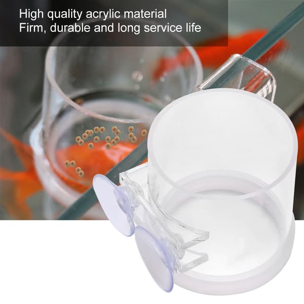 Akryl Transparent Fiskefodringsring Sugekop Akvariefoderautomat