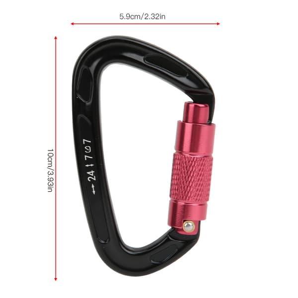7075 Flygplansaluminium Master Lock Karabiner D-Ring Säkerhetsspänne Säkerhetsutrustning för utomhusklättring Camping Hängmatta Svart