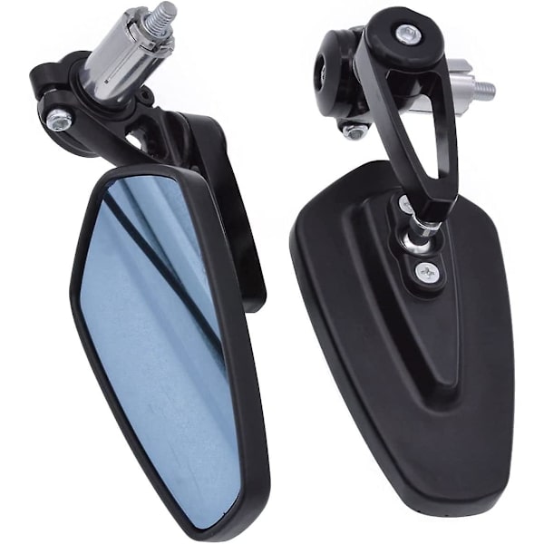 1 par 7/8&#39;&#39; 22 mm Universal motorcykel bakspejl, sidespejle aluminium bagende styrspejl, blåt glas