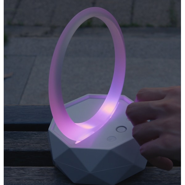 Nattljus Bluetooth högtalare, smart trådlös färgglad Bluetooth högtalare för hemmet (vit),
