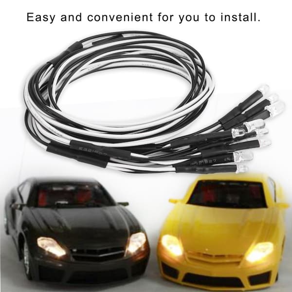 10 stk. 5 mm 3 mm LED-frontlykter for RC-bilmodeller