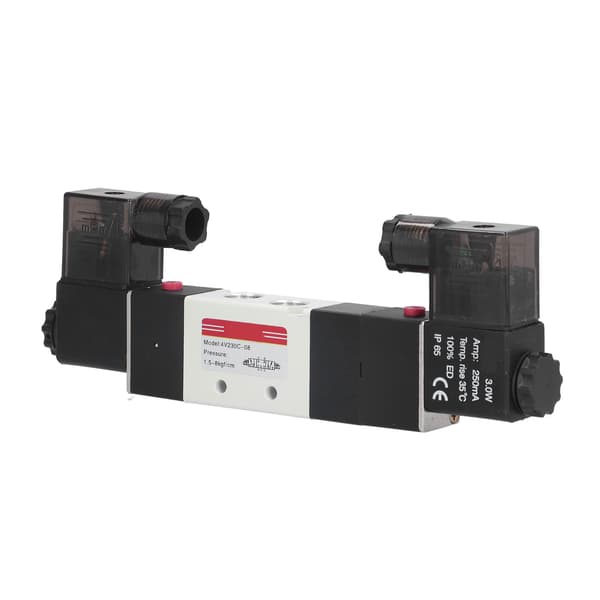 Kompakt 3-positions 5-vejs pneumatisk magnetventil Stabil Holdbar DC12V