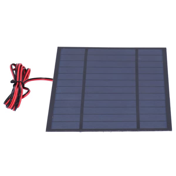 6W 6V DC Solar Epoxy Modul Board Polykrystallinsk Silicium Værktøj med 200cm Rød Sort Ledning