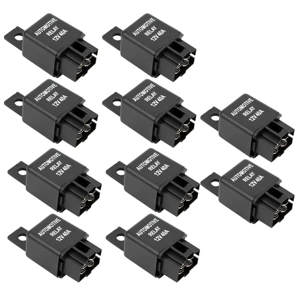 10 st DC 12V 40A bil luftkonditioneringskondensorrelä med 5 trådterminaler