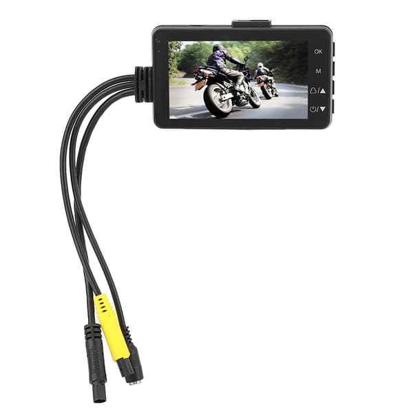 720P 3-tums LCD-skärm Dubbelkamera för Motorcyklar Data Dold Recorder
