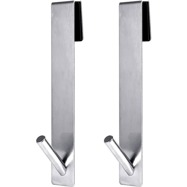 2st 18cm Duschdörrskrok Ingen borrhanddukshängare Krok Badrum Ramlös Duschdörr - Silver