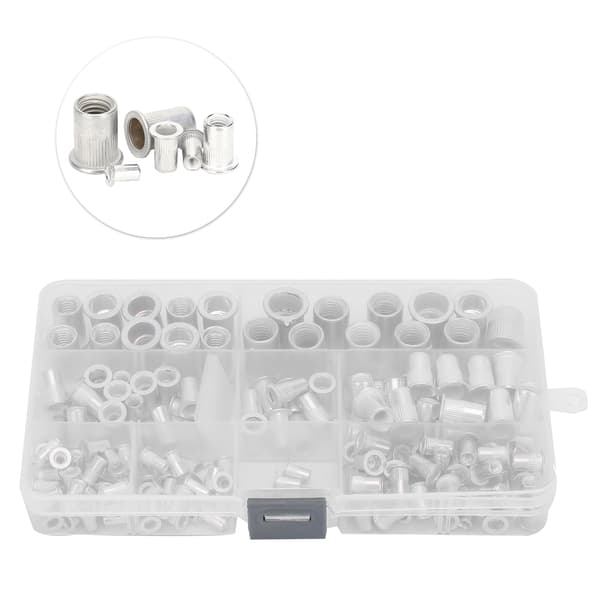 165 kpl Alumiiniset Insertti Mutterit M3 M4 M5 M6 M8 M10 Kierretetty Kiinnityssarja