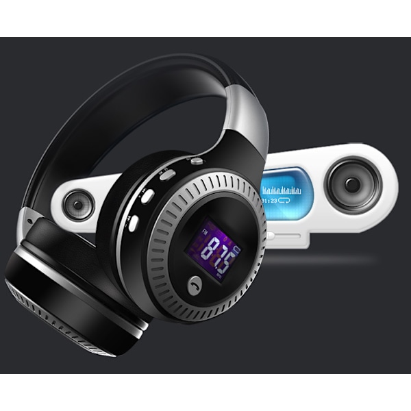 Päähän kiinnitetyt langattomat Bluetooth kuulokkeet, korttitietokoneen matkapuhelimen pelikuulokkeet (musta ja hopea),
