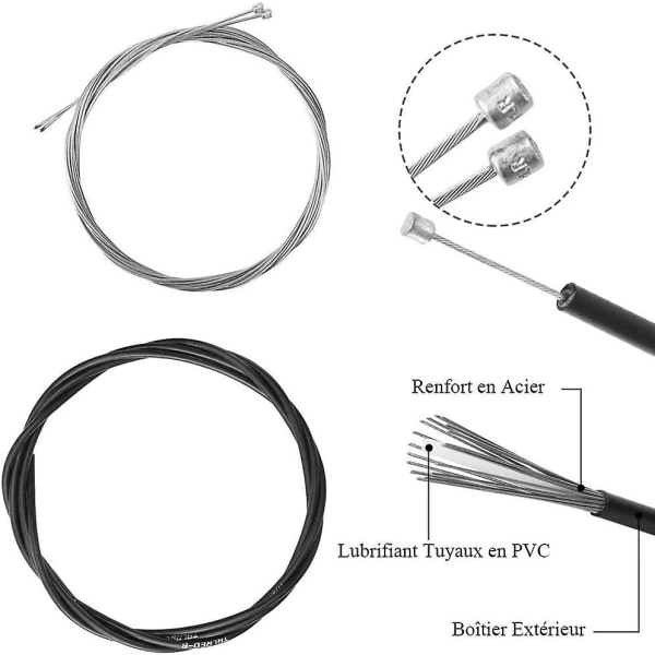 Cykelbromskablar och växellåda Universal Cykel Gear Kabel Bromsvajer Fram Bak Cykel Med Kabellås Set För Road Bike Mtb Bike