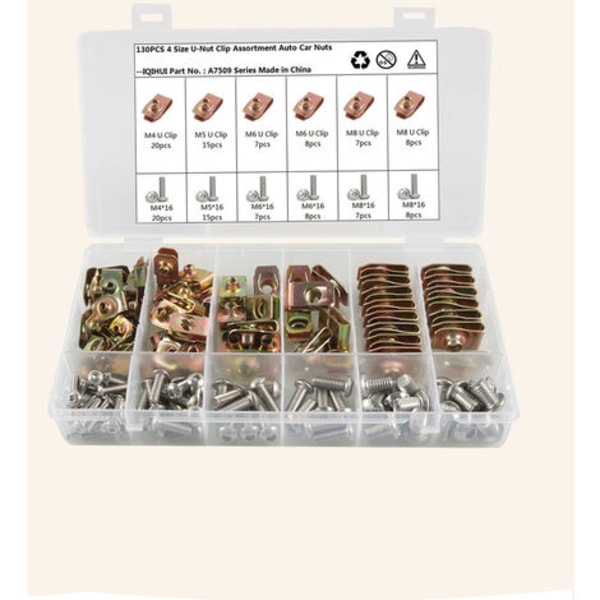 130st - 4 sorters spännmutter/rörmutter/klämmutter Tillämplig: bil