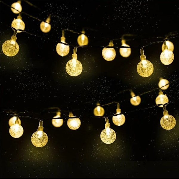Solar Strip Light, ulkokäyttöön 30kpl LED-nauha, kristallipallo, joulu/puu/puutarha/patio/parvekevalaistus, lämpimänvalkoiset koristevalot