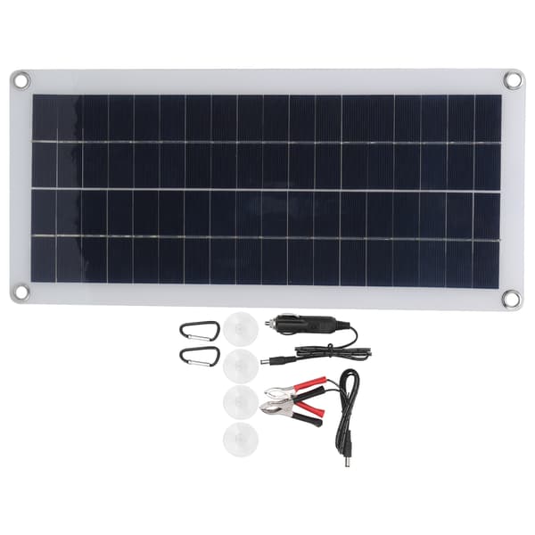 10W Polykrystallinsk Solcellepanel Dobbel Utgang Utendørs Camping Nødlader