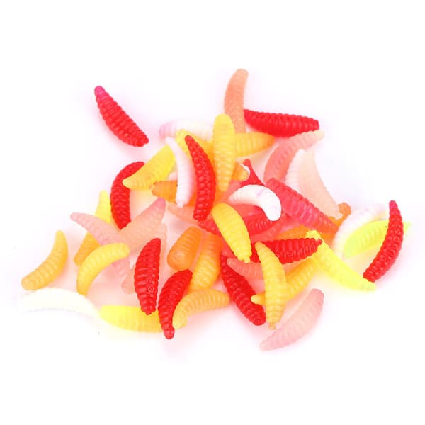 Mini Worm Grub Fiske Mjukt Bete Drag 100st Set