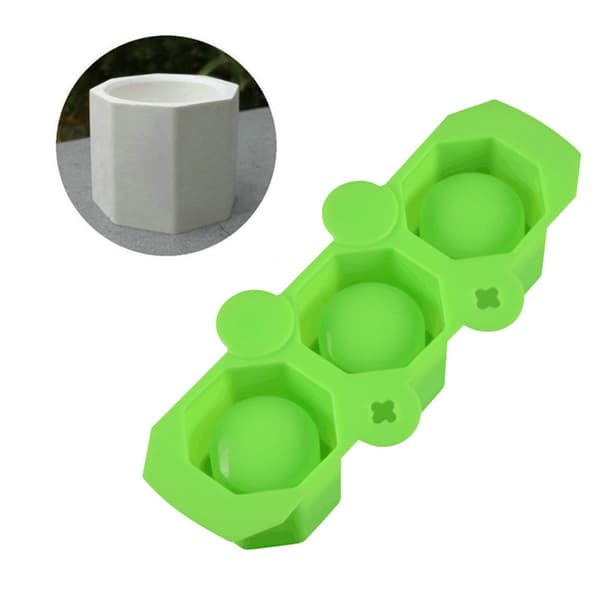 Silikonisbitform for whisky, cocktail, sjokolade, grønn, 3 hulrom