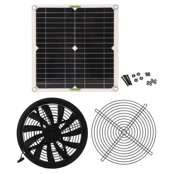 Solcelledrevet ventilator 10 tommer diameter ventilator 100W til autocamper yacht drivhus badeværelse