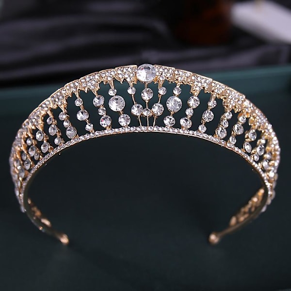 Brudekrone Hovedbeklædning Bryllup Fødselsdag Krone Hovedbeklædning Rhinestones Retro Luksus Hårtilbehør Til HG852