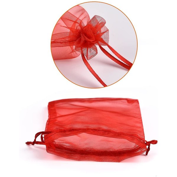 Transparent mesh taske 7*9cm, ti tilfældige farver, 50 stk