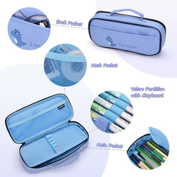 Handritat case med dragkedja, case med stor kapacitet, case för flickor, pojkar, kvinnor, stud