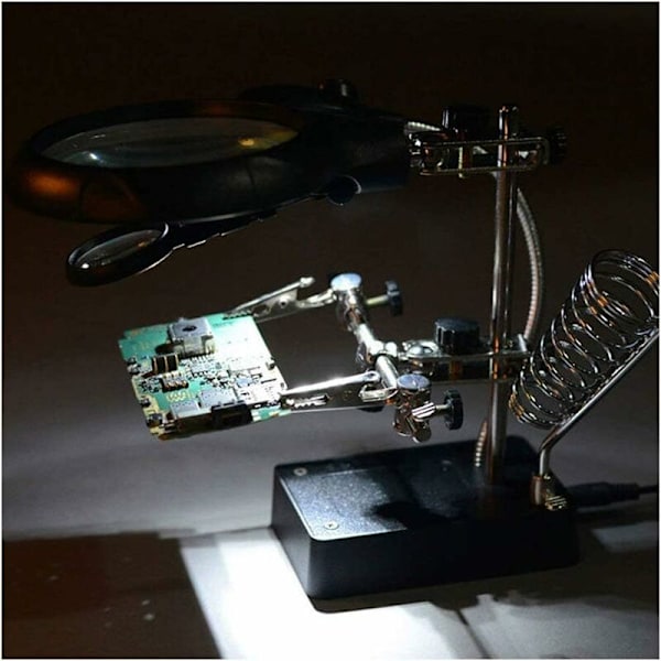 Ur Telefon reparationsværktøj bænk bænk svejsning reparation svejseværktøj bænk med forstørrelsesglas LED lys