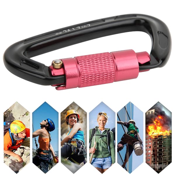 7075 Flygaluminium Master Lock Karbinhake D Ring Säkerhetsspänne Utomhus Klättring Camping Hängmatta Svart