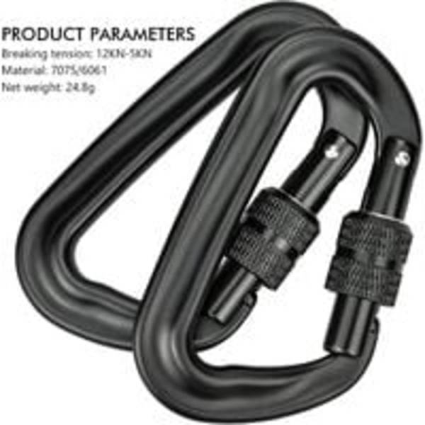 2 delar Heavy Duty Clip Karbinhake 12KN (1200KG) Klätterkarbinhake D-Ring Karbinhake Clips Twist Lock Karbinhake Clips för Gym Hängmattor Yoga Swing Camp