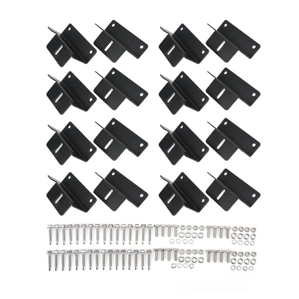 4 Set Svarta Aluminium Solar Panel Z Monteringsfästen för Husbilar Båtar Campare