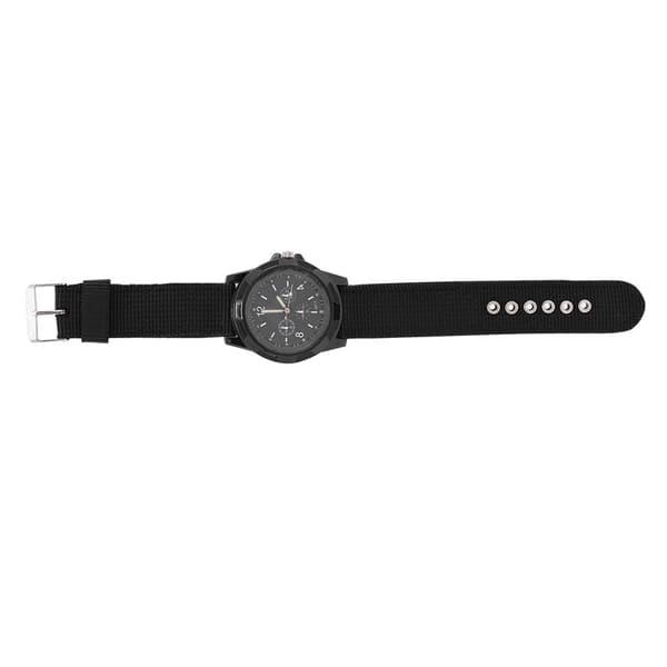 Militär Nylonrem Analog Digital Klocka Svart