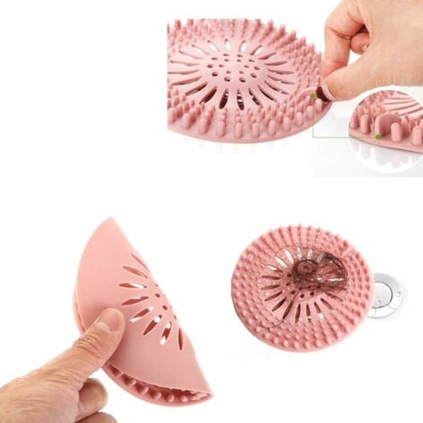 4 stycken silikonhårfilter, universal dräneringsskyddsenhet, kan användas i badrum, badkar, kök, hårfilter，