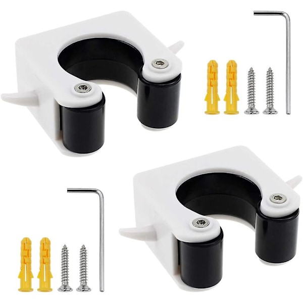 2-pack cykelväggfäste med hängkrokar för parkering - svart - inomhus och utomhus - lätt att installera (lämplig för 18-23 mm diameter cykeldäck)
