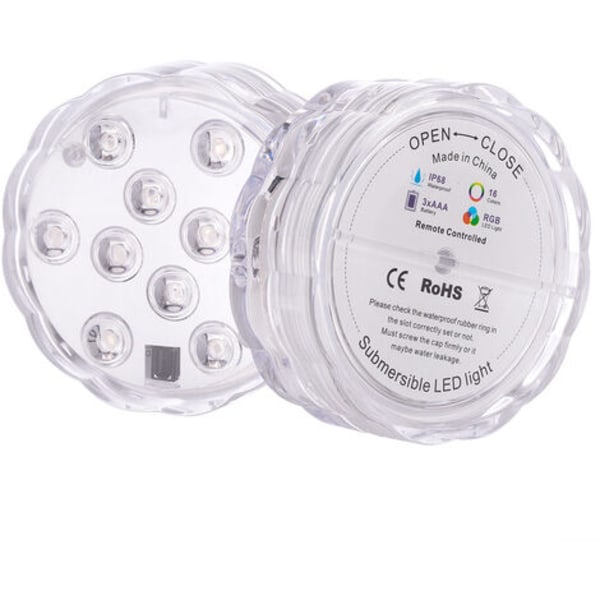 Dykning LED poollys, dekorative farveskiftende lys, velegnet til akvariebade, vaser, pools, damme, (28 Button Re)