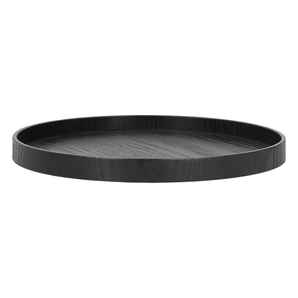 Rund Træ Frugt Serveringsbakke Sort 27cm