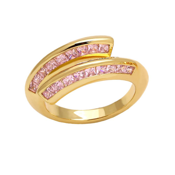 Ring Vintage Zircon Geometry Stud Modesmycken Ac10209 Pink