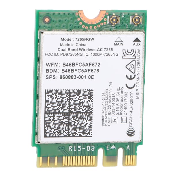 Intel 7265NGW 7265AC Dual Band Trådløst Netværkskort M.2 Interface Bluetooth 4.0 Computertilbehør
