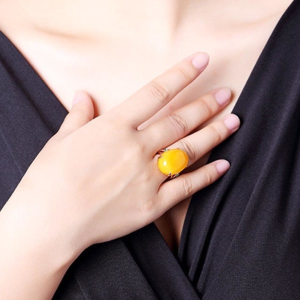 Vintage soikea tekomeripihka naisten sormikorut häät morsiamen avoin sormus