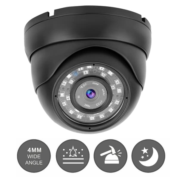 1080P AHD CCTV Domekamera Overvåkingssystem for Buss Båt Bil Svart