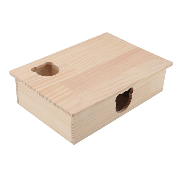 Hamsterbur Hållbar Trä Flyttbart Tak 6 Sovrum Gömställe Husdjurshus Sova och Leka