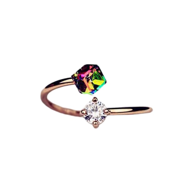 Öppen ring justerbar kvinnor mångfärgade Cubic Zirconia smycken för förlovning