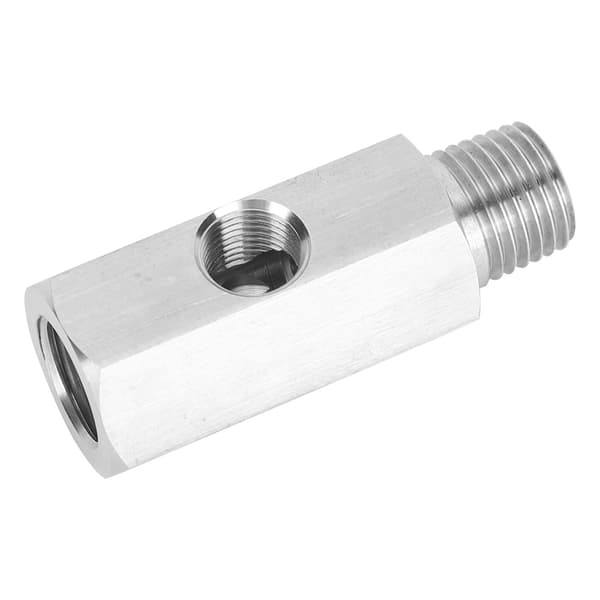 Universal Bimotor Cylinder 1/4NPT til 1/8 Adapter T304 Rustfrit Stål Olietryksmåler