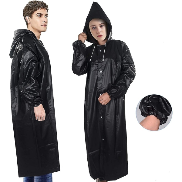 Lång bärbar regnrock för män och kvinnor (svart) aea0 | Fyndiq