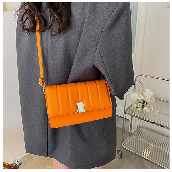 Uusi vintage -muoti raikas ja yksinkertainen yksiolkainen Crossbody neliölaukku Kannettava muoti naisten laukku, oranssi