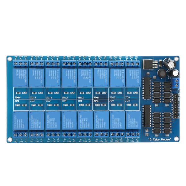 16 Kanal 12V Relæ Modul Interface Kontrolkort med Optokobler Beskyttelse