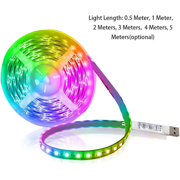 LED-remsa, USB bakgrundsbelysningsband, 5V vattentät RGB-remsa (0,5 m vattentät)